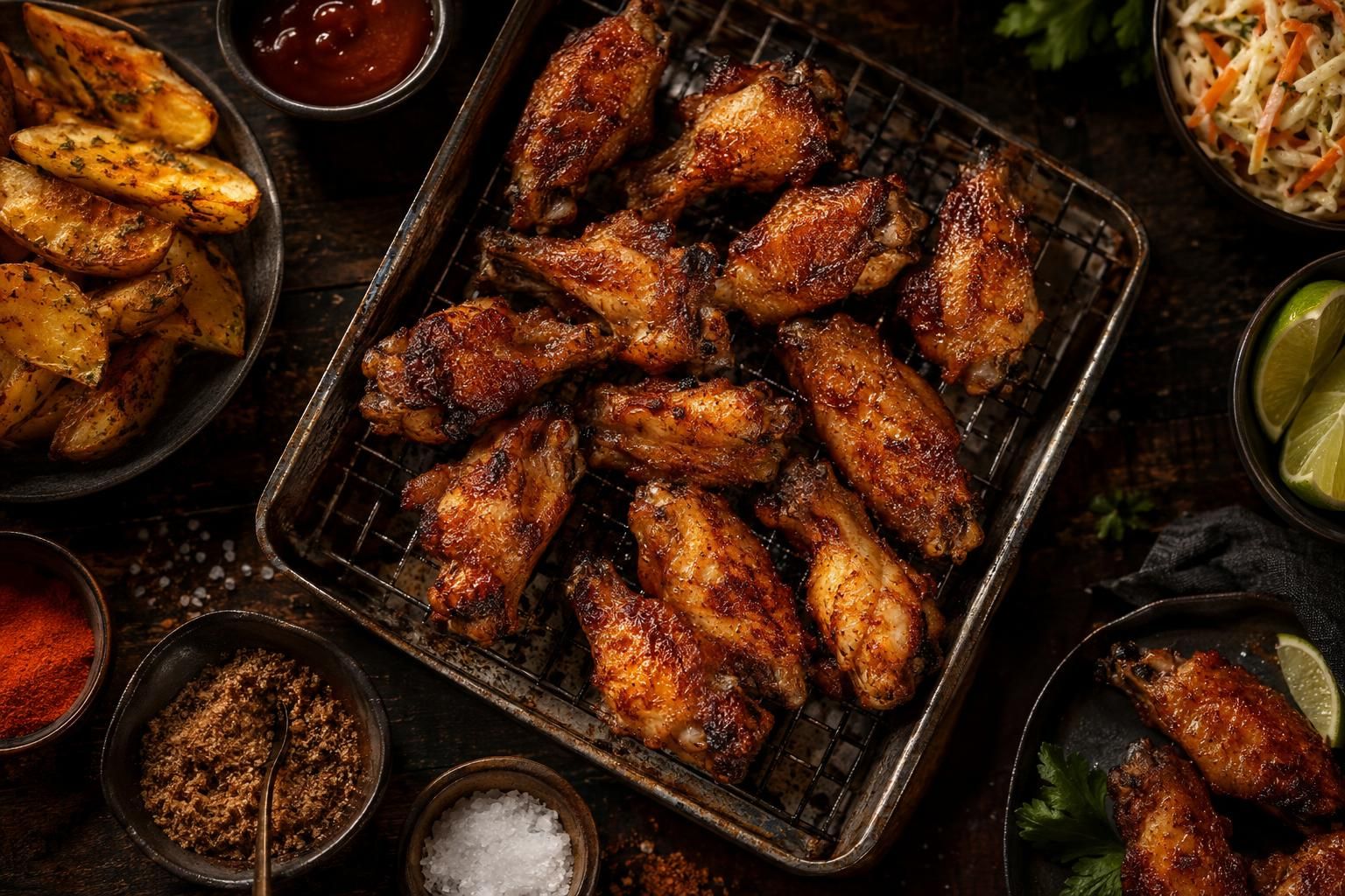 Tulipa de frango assada no forno crocante